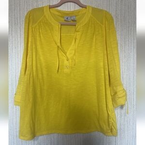 Caribean Joe Size Medium Yellow Blouse